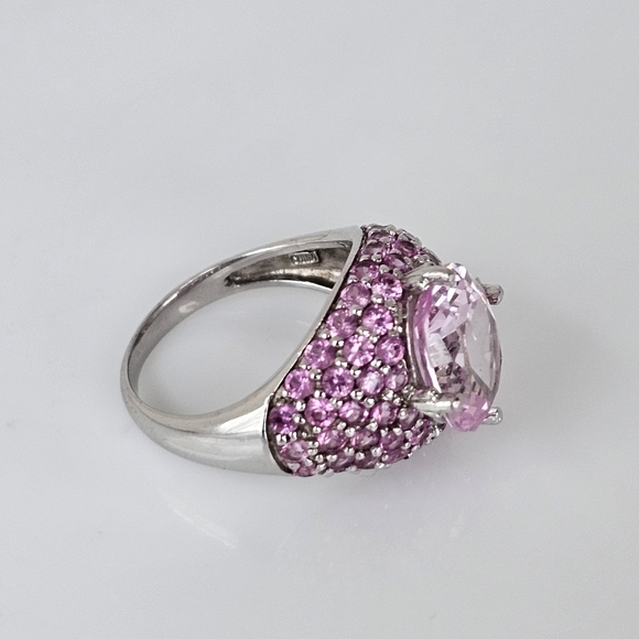Rare Victoria Wieck Kunzite & Pink Sapphire Ring Sterling Silver Size 7. - Picture 3 of 16